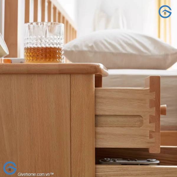Tủ đầu giường gỗ sồi nga 2 ngăn kéo tiện ích (4)