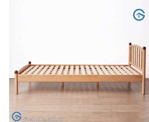 Giường đơn gỗ sồi nga 1m2 thiết kế đơn giản5