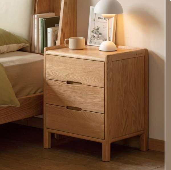 Tủ đầu giường 3 ngăn kéo gỗ sồi tự nhiên