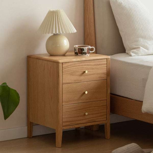 Tủ đầu giường gỗ tự nhiên 3 ngăn kéo nhỏ gọn6