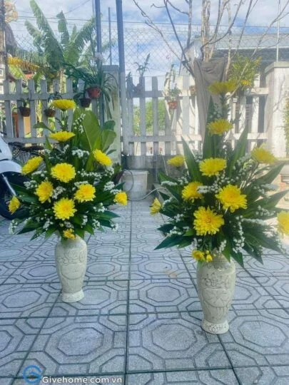 cắm hoa cúc bàn thờ phật4