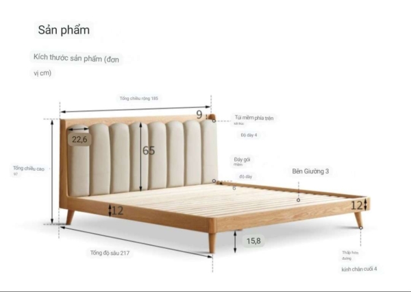 giường ngủ gỗ sồi nga thiết kế thanh lịch8