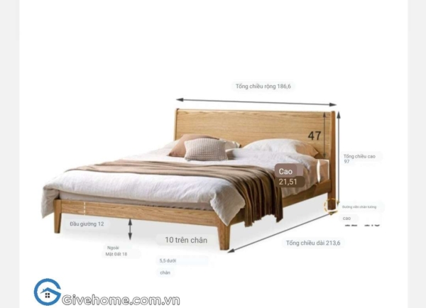 Giường gỗ sồi cao cấp cho gia đình6