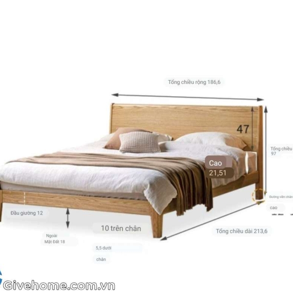 Giường gỗ sồi cao cấp cho gia đình6