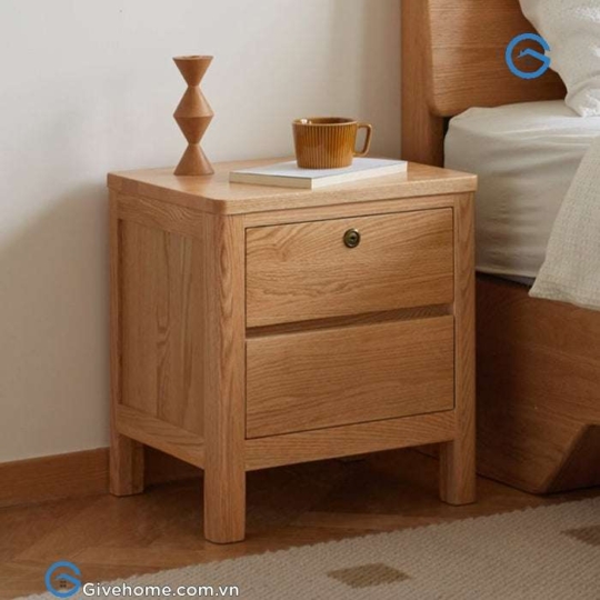 Tủ đầu giường có khóa gỗ sồi tự nhiên4