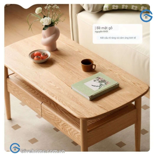 bàn trà gỗ tự nhiên thiết kế tối giản1