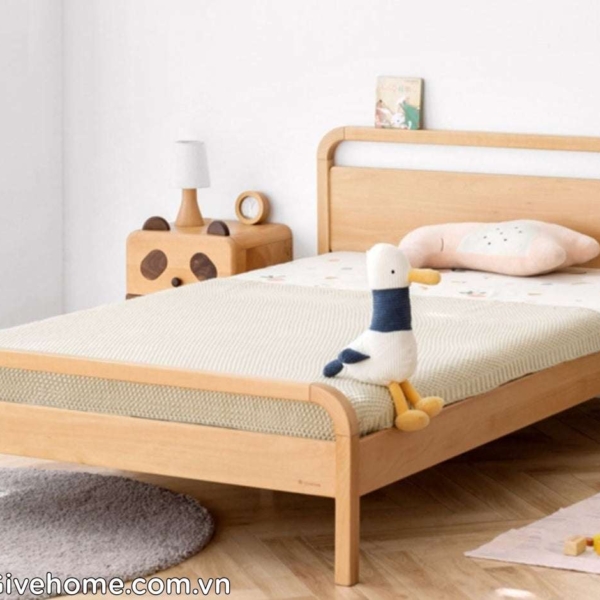 giường ngủ cho bé 1m2 gỗ sồi nga3