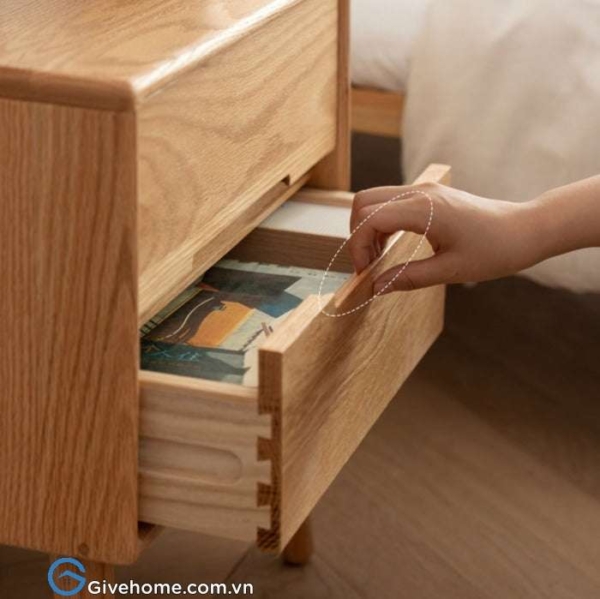 kệ đầu giường 2 ngăn kéo gỗ sồi hiện đại4