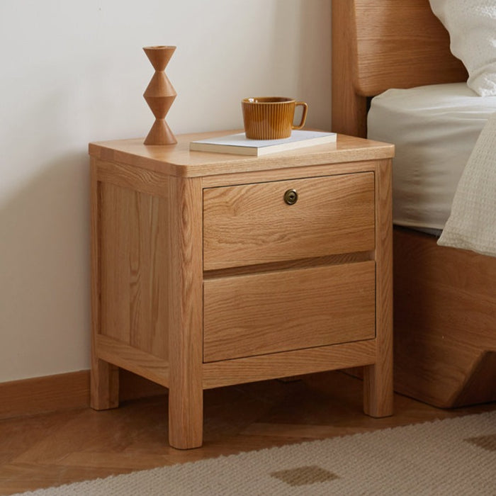 Tủ đầu giường có khóa gỗ sồi tự nhiên