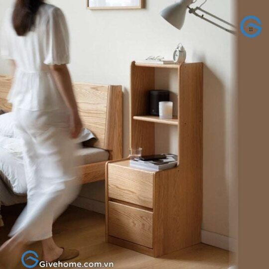 tủ đầu giường gỗ tự nhiên cao 1m1