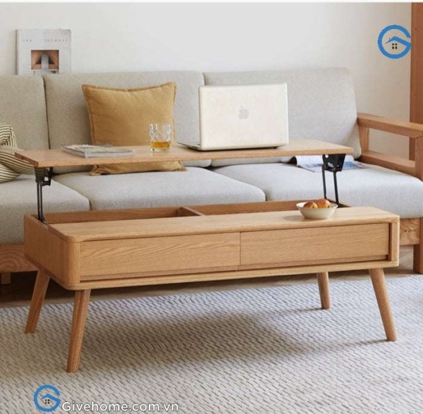 bàn sofa thông minh gỗ sồi đa năng3