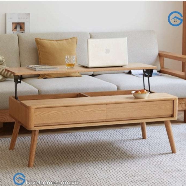 bàn sofa thông minh gỗ sồi đa năng3