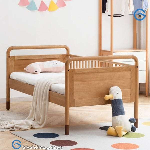 giường ghép cho bé dài 2m gỗ sồi tự nhiên3