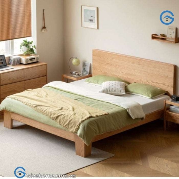 giường ngủ gỗ sồi nga 1m8×2m1