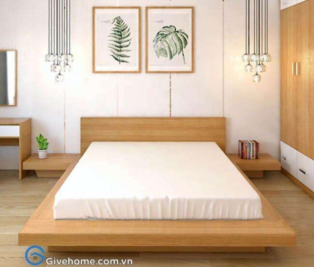 giường ngủ kiểu nhật gỗ sồi