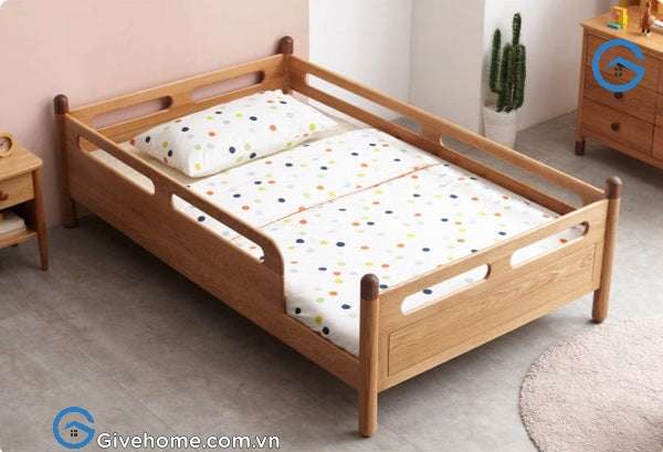 Giường ghép cho bé với bố mẹ gỗ sồi tự nhiên1