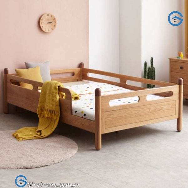 Giường ghép cho bé với bố mẹ gỗ sồi tự nhiên6