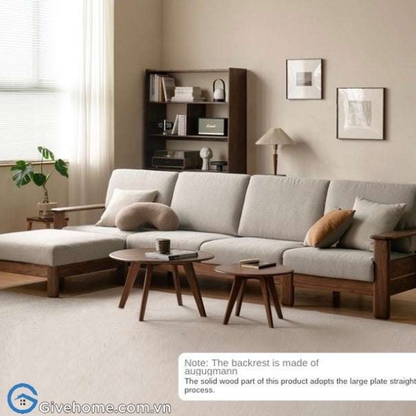Sofa gỗ chữ l cho phòng nhỏ 2