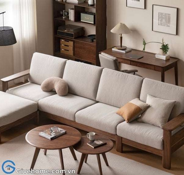 Sofa gỗ chữ l cho phòng nhỏ 3