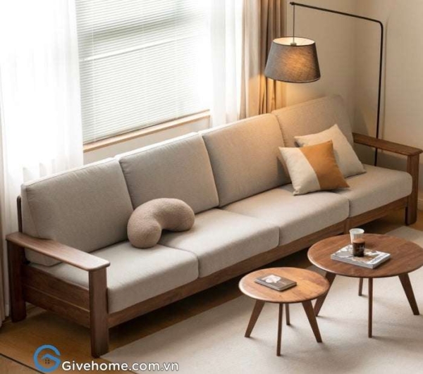 Sofa gỗ chữ l cho phòng nhỏ 4
