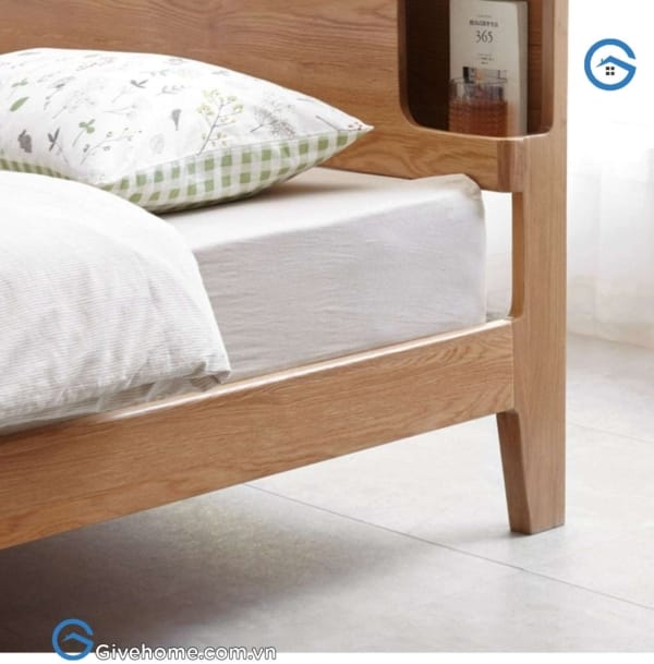 Giường có hộc tủ ở đầu giường gỗ sồi tự nhiên5