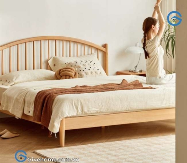Giường ngủ gỗ tự nhiên thiết kế đơn giản04