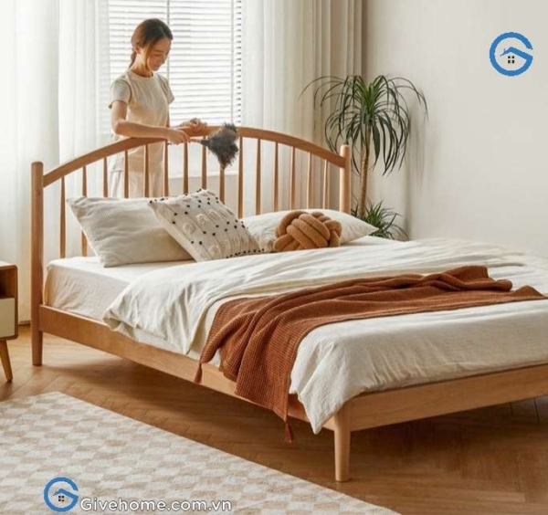 Giường ngủ gỗ tự nhiên thiết kế đơn giản07