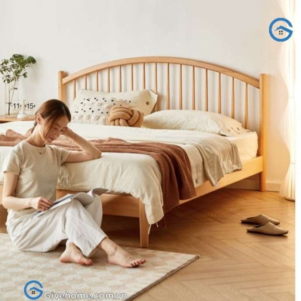 Giường ngủ gỗ tự nhiên thiết kế đơn giản09