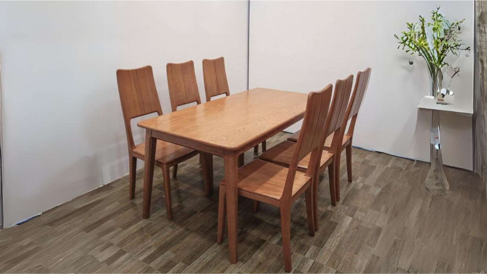 bàn ăn 6 ghế gỗ tự nhiên