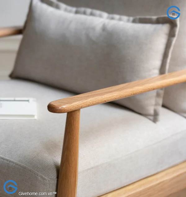 ghế bành sofa gỗ sồi thiết kế tối giản (5)
