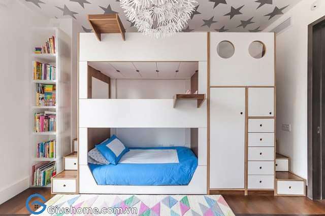 giường tầng trẻ em gỗ công nghiệp 