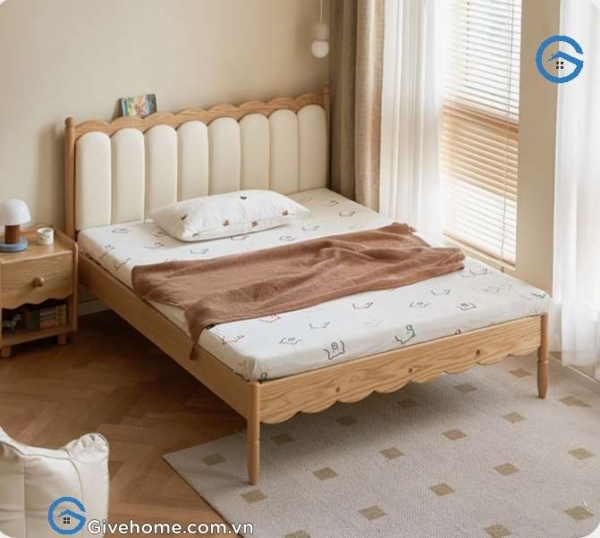 Giường ngủ trẻ em bằng gỗ sồi cao cấp1