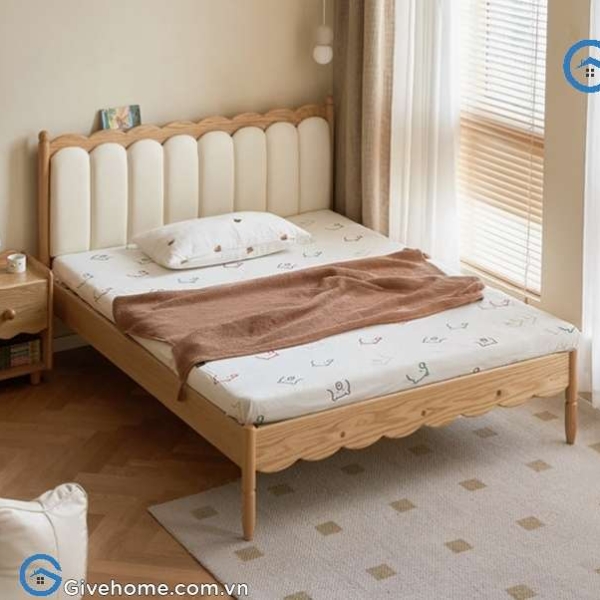 Giường ngủ trẻ em bằng gỗ sồi cao cấp1