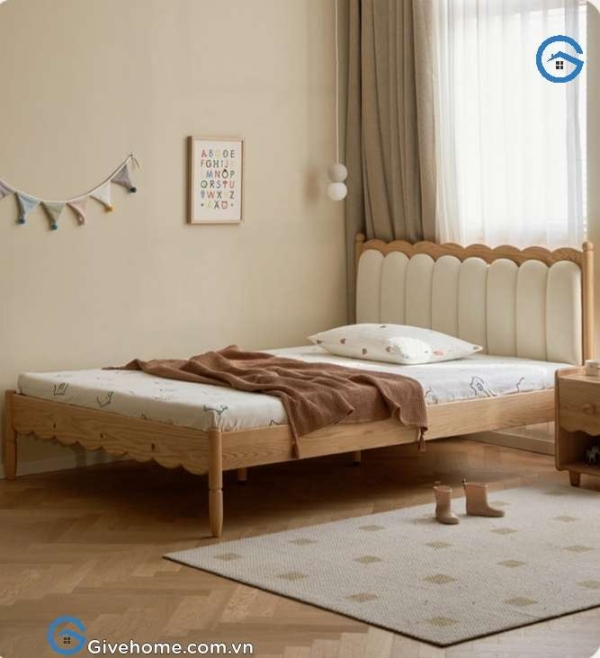 Giường ngủ trẻ em bằng gỗ sồi cao cấp7