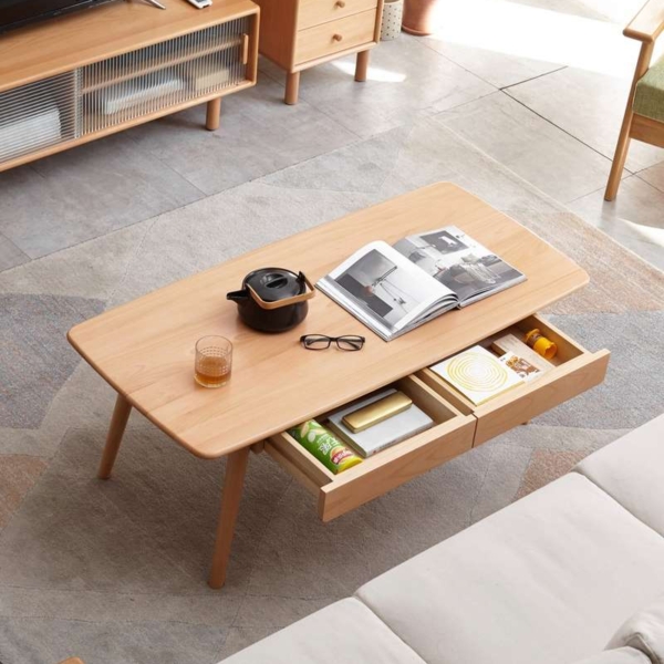 bàn trà gỗ sồi nhỏ cho phòng khách5