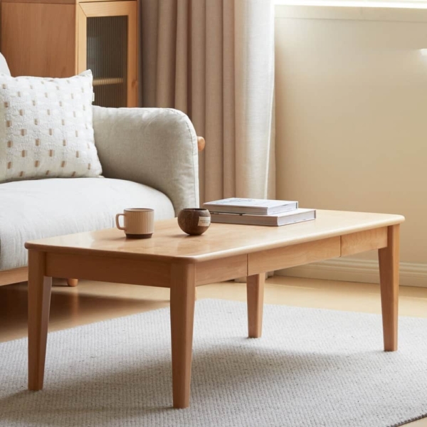 bàn trà sofa gỗ sồi thiết kế đơn giản