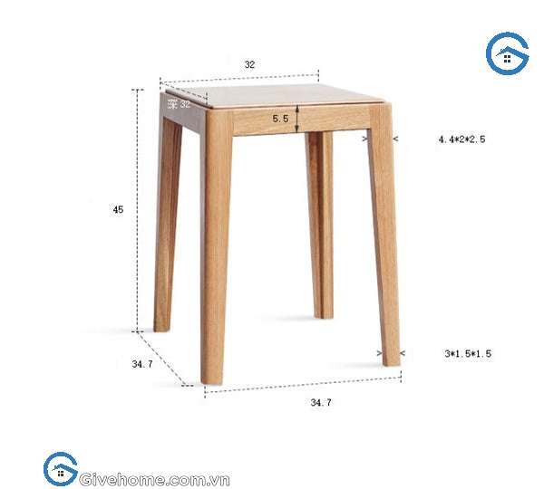 ghế đôn gỗ vuông thiết kế hiện đại1