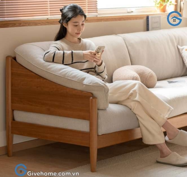 sofa gỗ nệm vải nỉ cho phòng khách hiện đại01