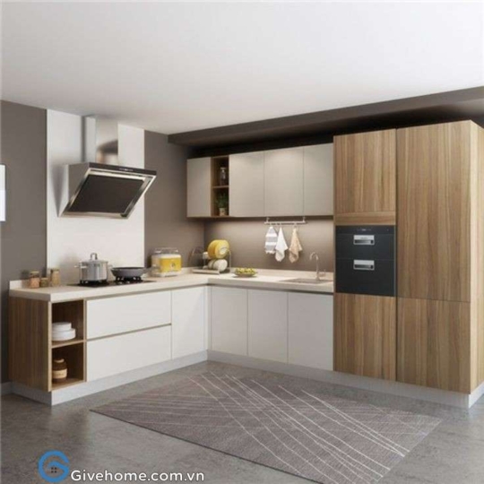 tủ bếp acrylic vân gỗ11