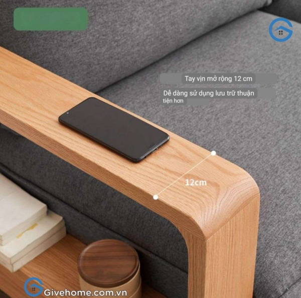 Ghế sofa gỗ đệm nỉ kiểu chữ L đẹp3