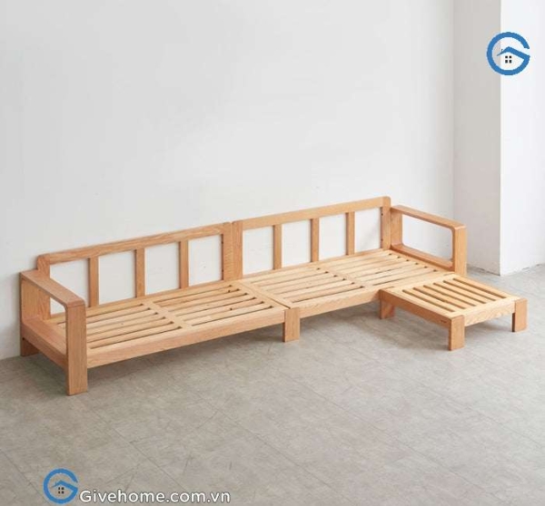 Ghế sofa gỗ đệm nỉ kiểu chữ L đẹp5