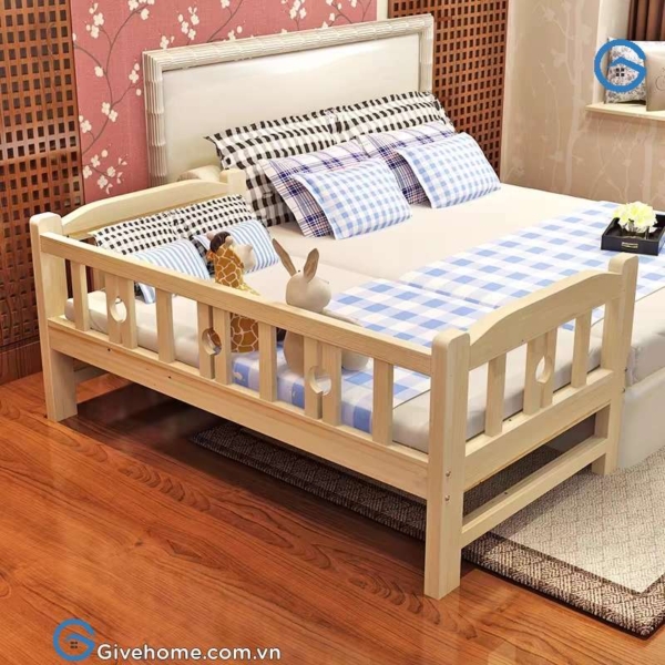 Giường đơn cho bé gỗ thông tự nhiên2