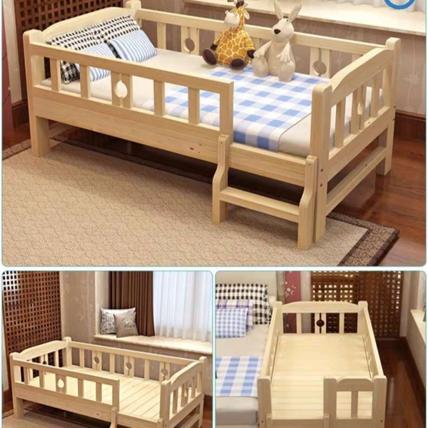 Giường đơn cho bé gỗ thông tự nhiên4