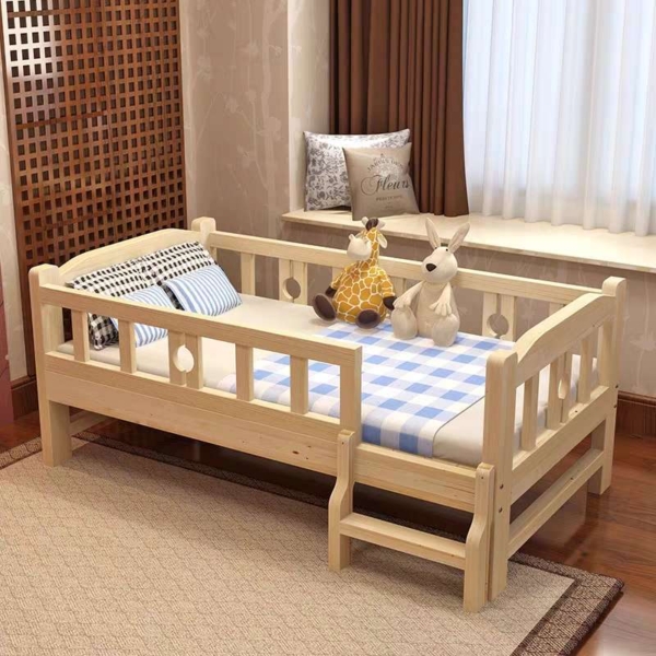 Giường đơn cho bé gỗ thông tự nhiên5
