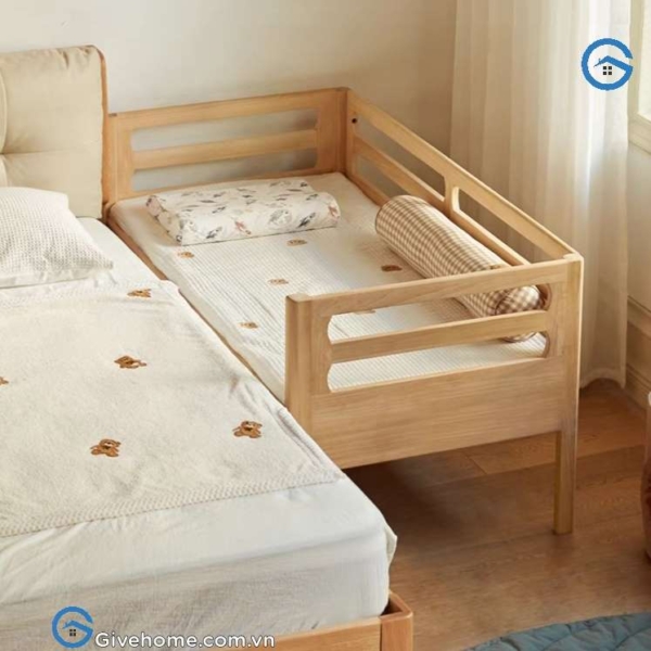 Giường ghép cho bé bằng gỗ sồi tự nhiên07