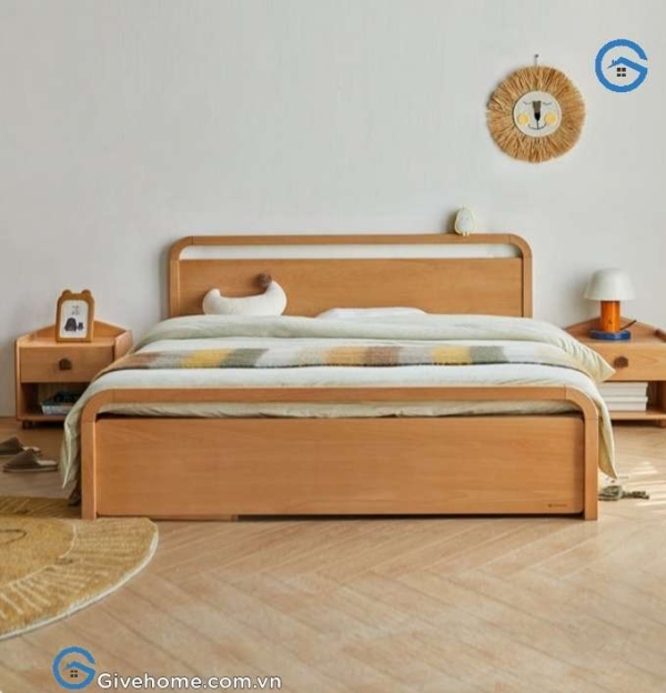 Giường trẻ em bằng gỗ sồi có ngăn đựng đồ tiện ích7