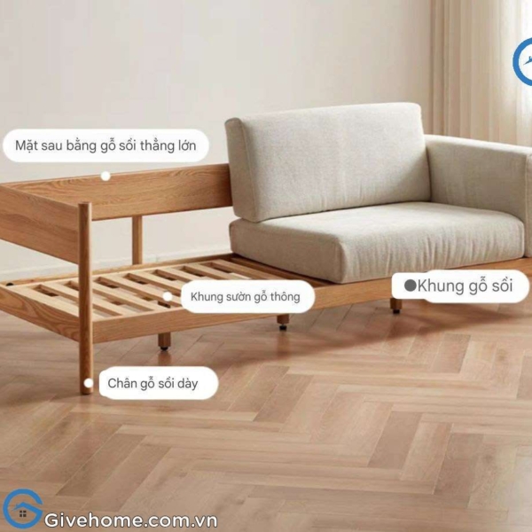 Sofa văng khung gỗ sồi đệm nỉ cao cấp3