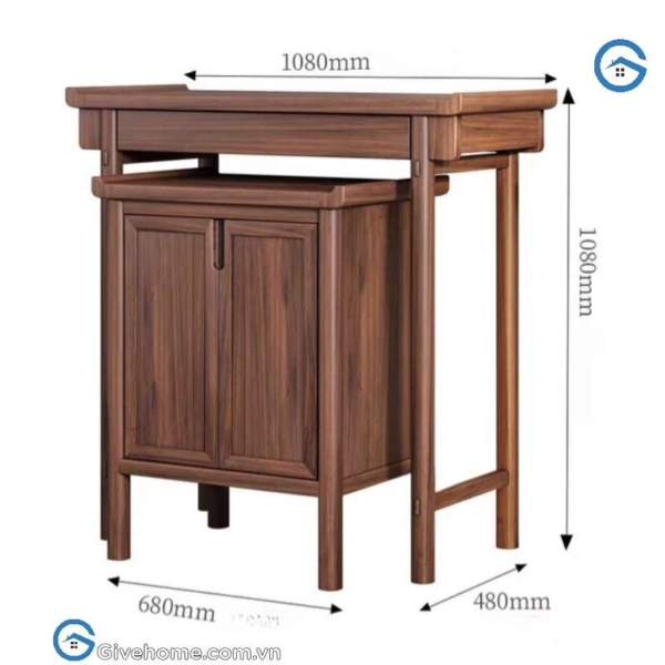 Tủ bàn thờ gỗ sồi đơn giản hiện đại5