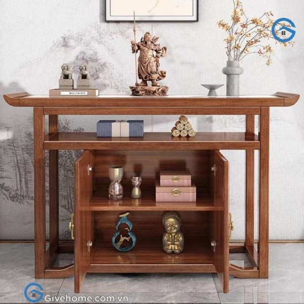 Tủ bàn thờ gỗ sồi tự nhiên thiết kế đẹp4