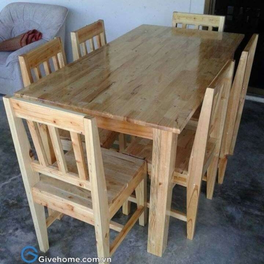 bàn ăn gỗ thông09